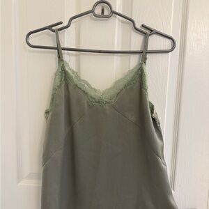 Green Lace Trim Cami Top